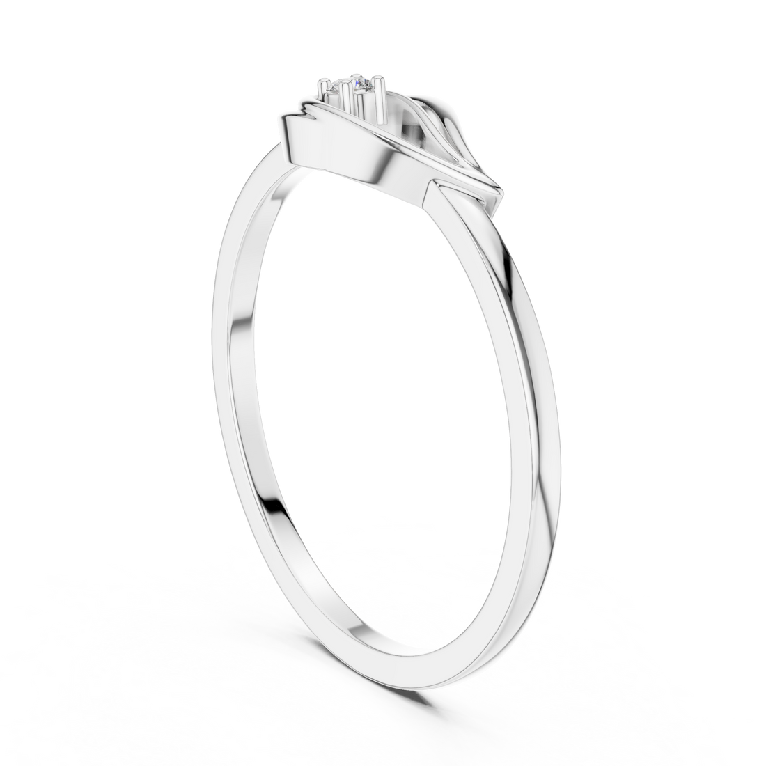 DR-6177 - Fashion Round Ring - White Gold
