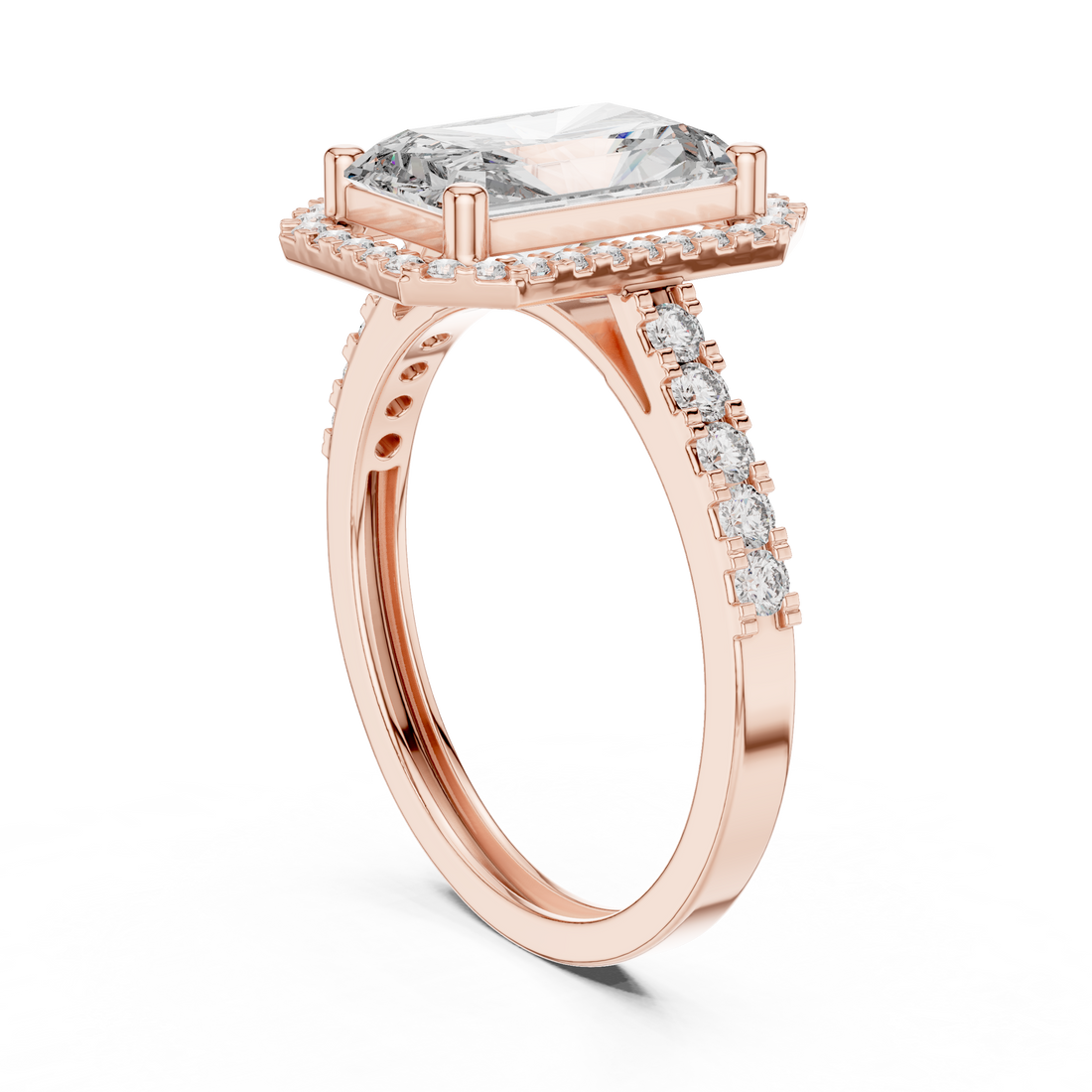 FDF - Halo Radiant Ring - White Gold
