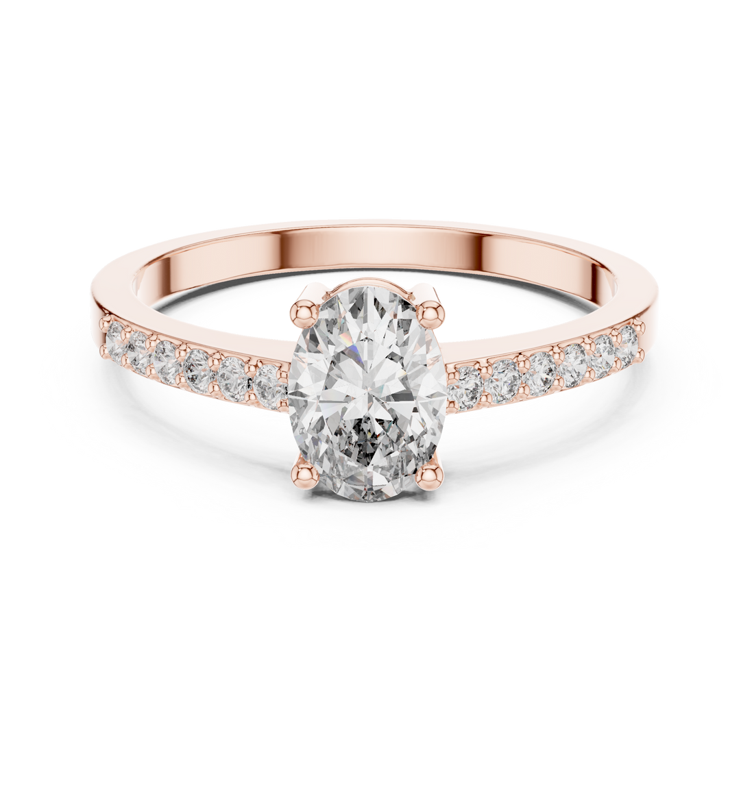 Solitaire Ring - Oval | ALR-114 - Rose Gold