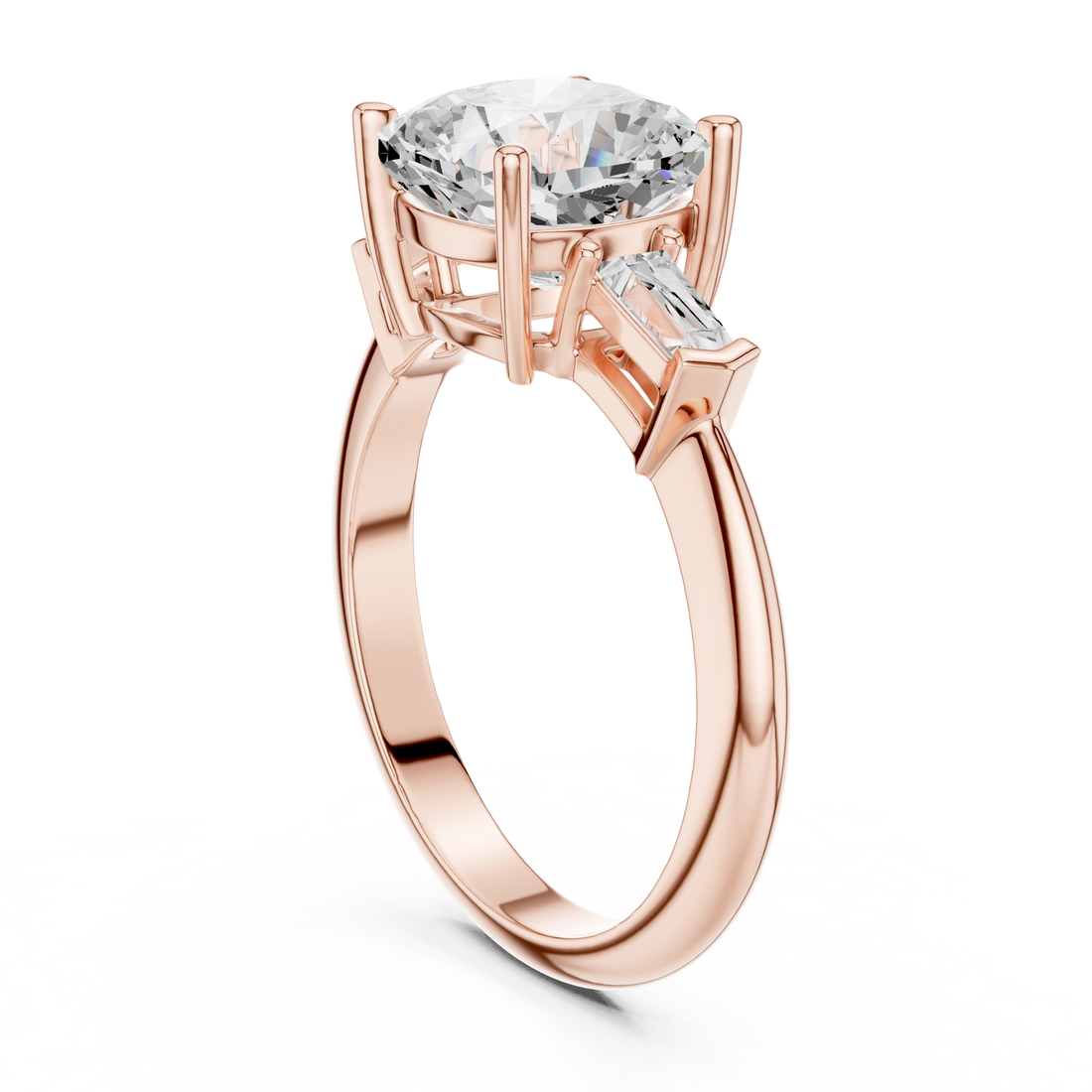 67 CUS - Three Stone Cushion Ring - White Gold