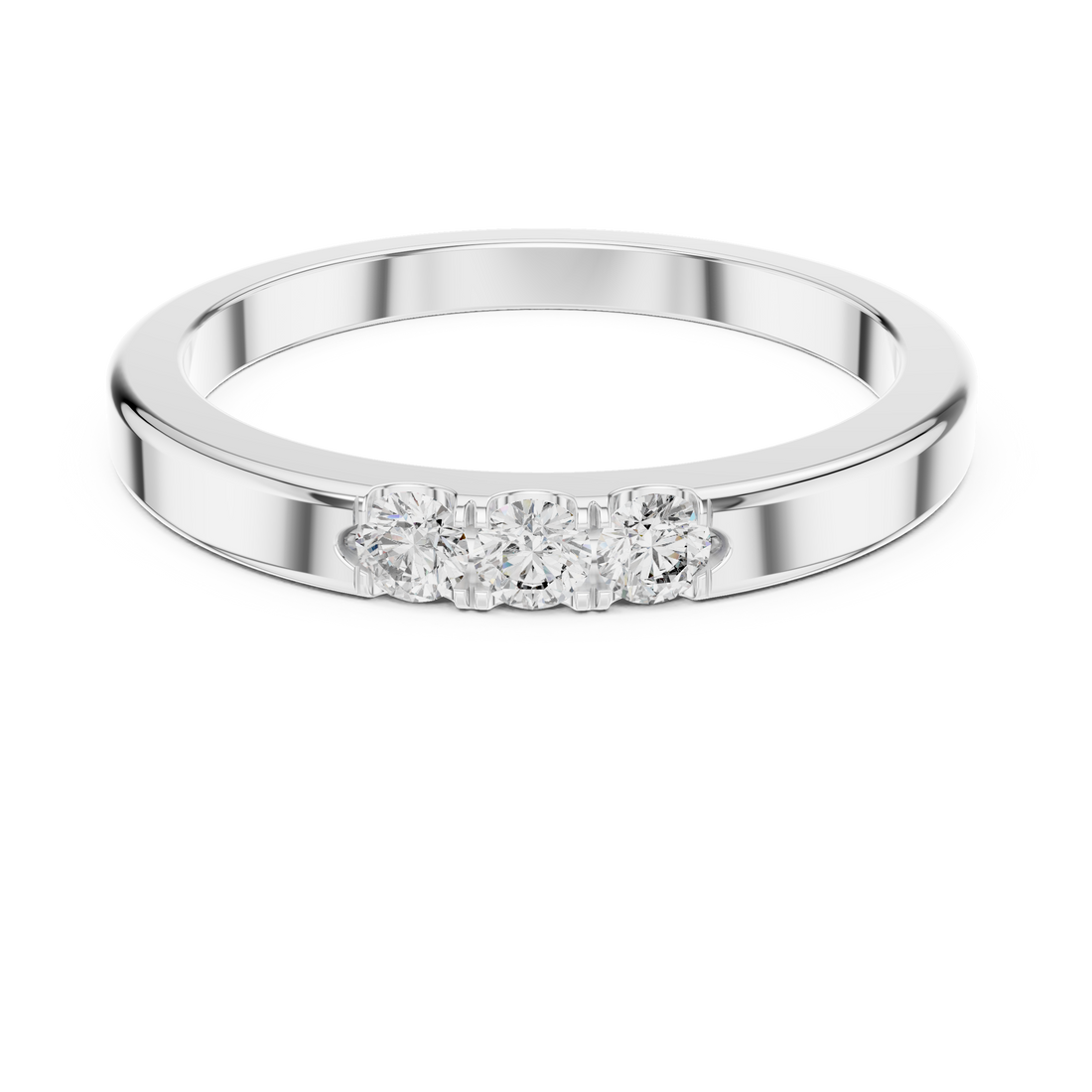 Three Stone Ring - Round | 12#10013@L - Rose Gold