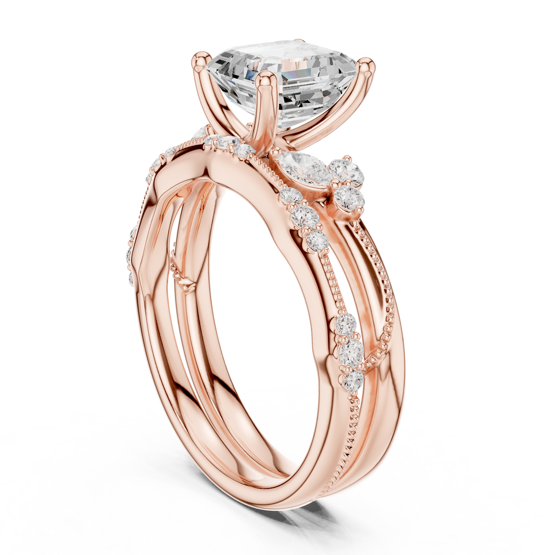 DDLR - 299 - ASSCHER - Solitaire Asscher Ring - White Gold