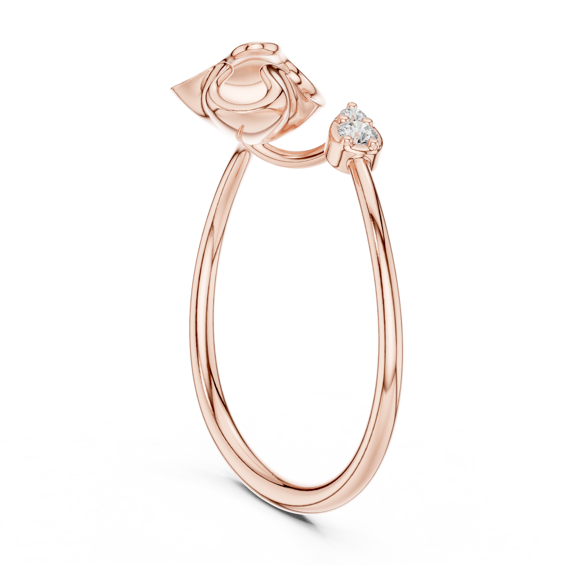 1 (209) - Fashion Round Ring - White Gold