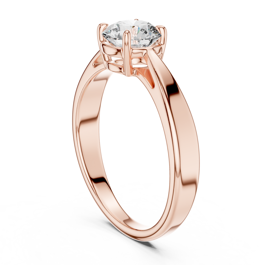 LR-0003 - Solitaire Round Ring - White Gold