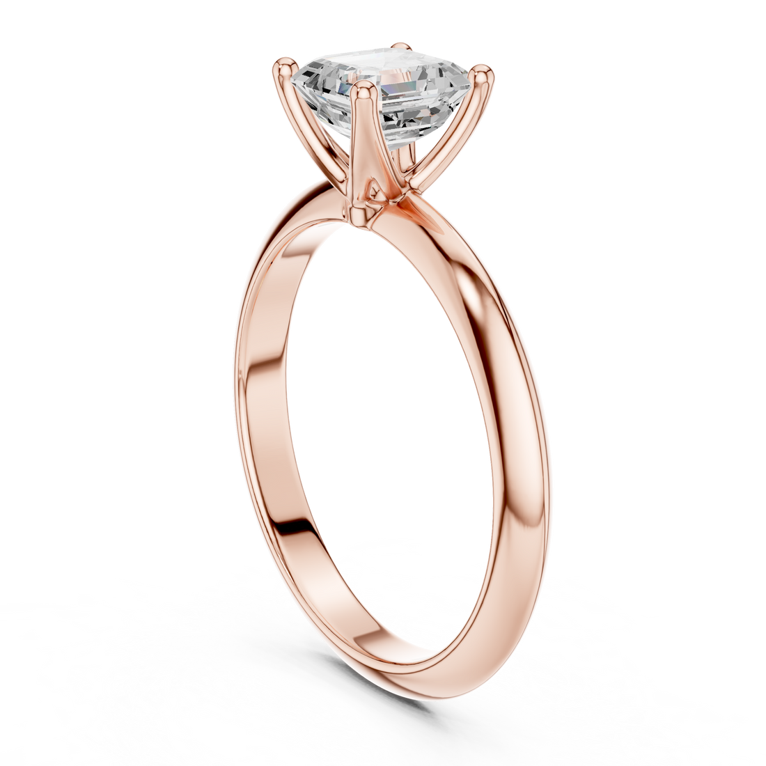 DDLR-146-AC - Solitaire Asscher Ring - White Gold