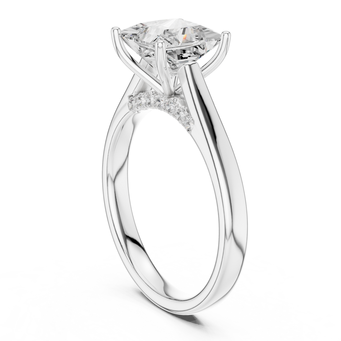 Solitaire Ring - Princess | 18 PRI - White Gold
