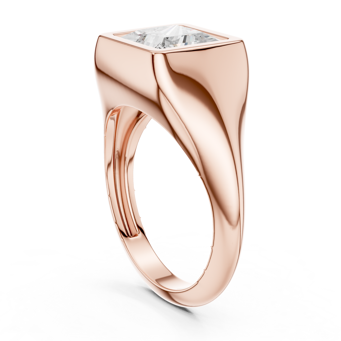 DDLR-093-PR - Solitaire Princess Ring - White Gold