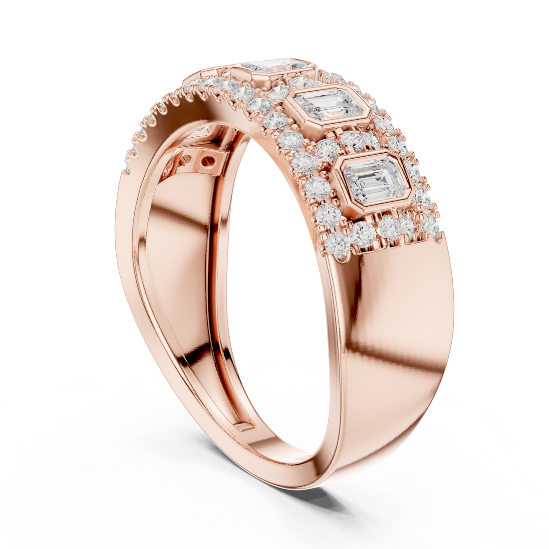 DDLR-450 - Fashion Emerald Ring - White Gold