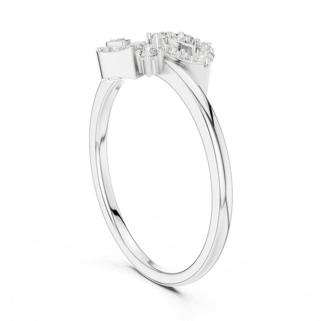 LR-01 (60) - Fashion Round Ring - White Gold
