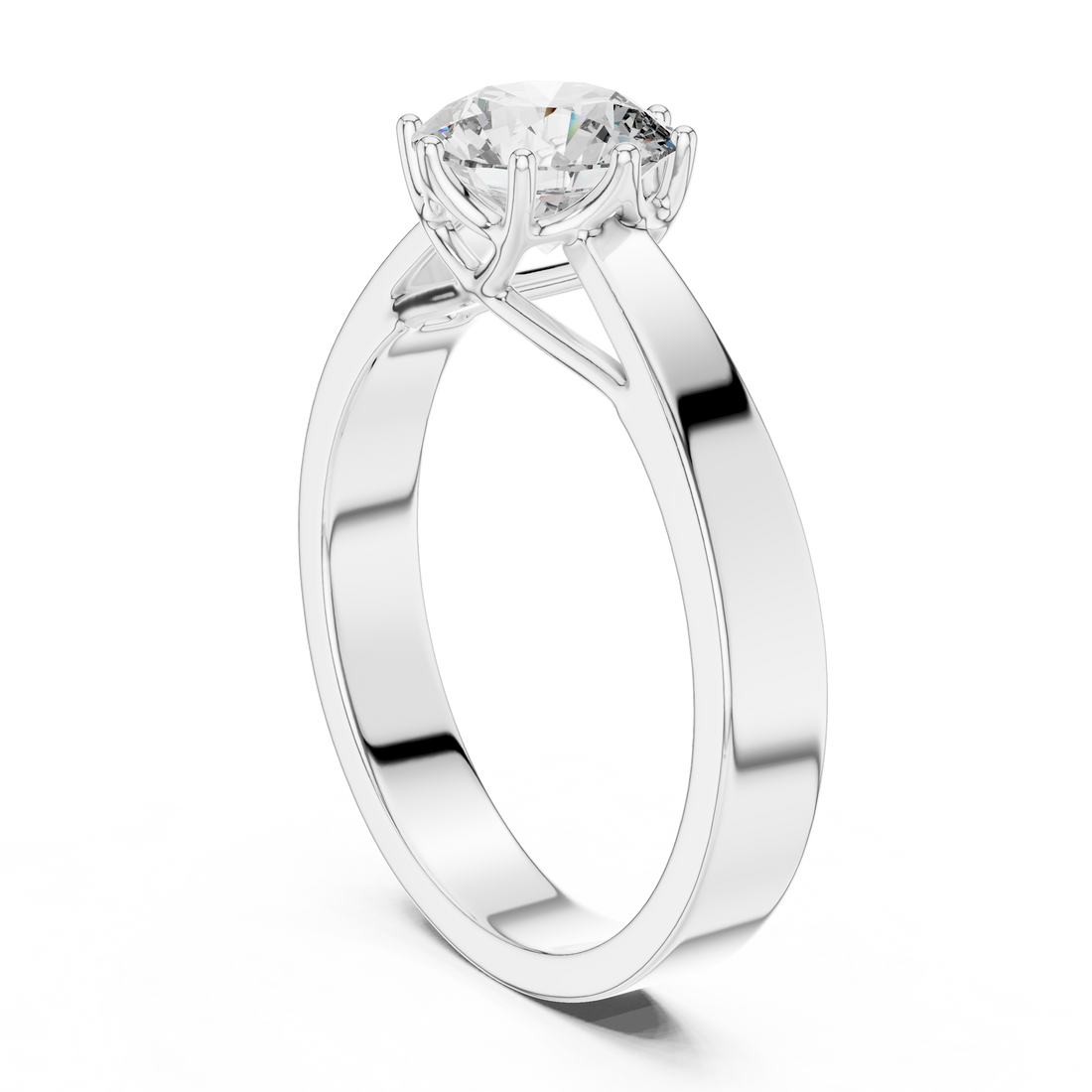 LR-0001 - Solitaire Round Ring - White Gold