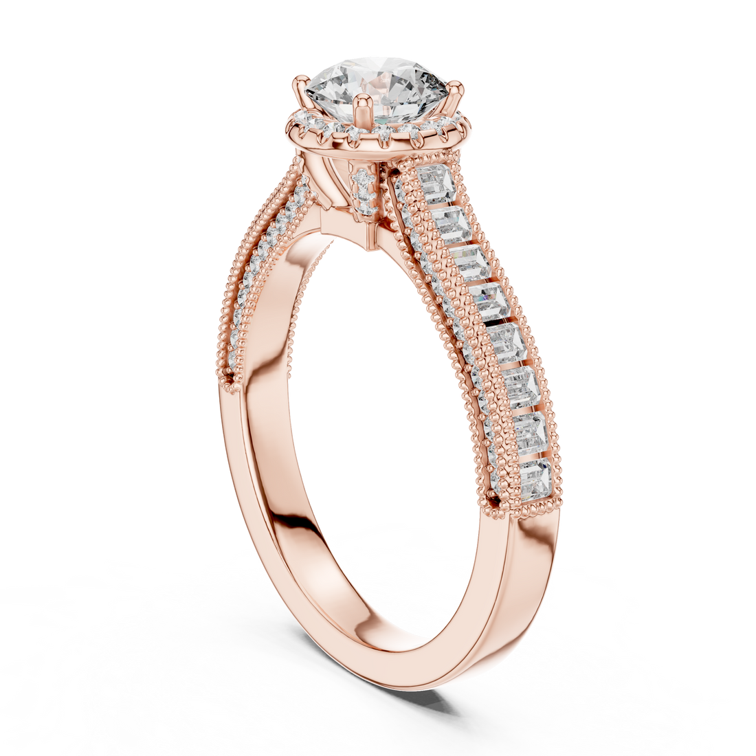 Vintage Ring - Round | LR-0206 - White Gold