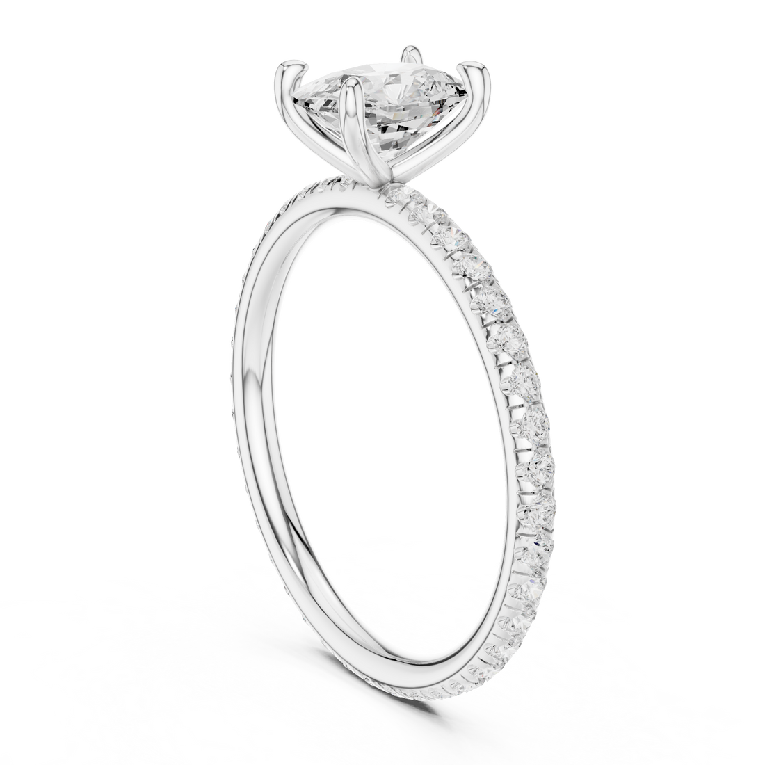15 CUS - Solitaire Cushion Ring - White Gold