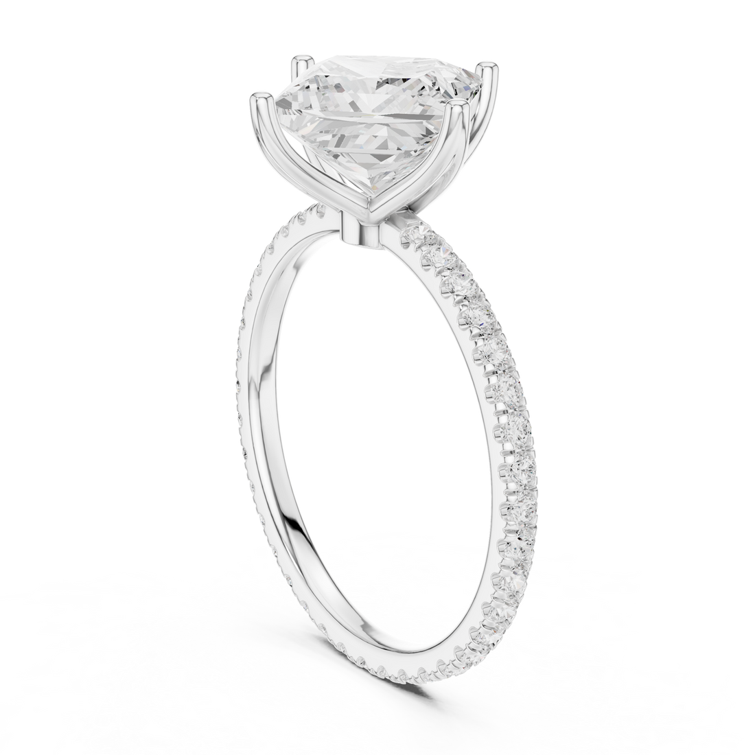 16 PRI - Solitaire Princess Ring - White Gold