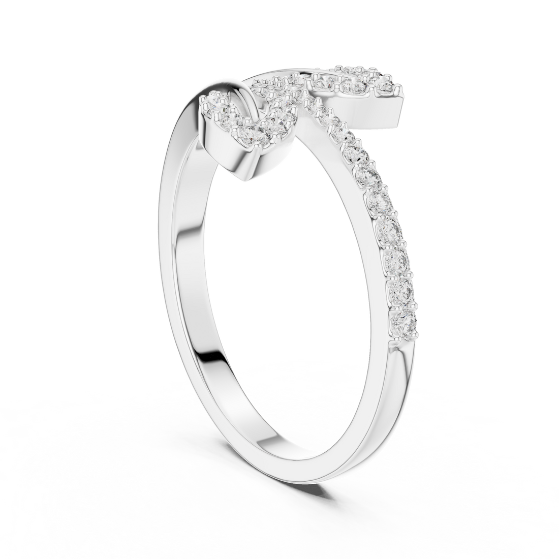 LR-01 (84) - Bypass None Ring - White Gold