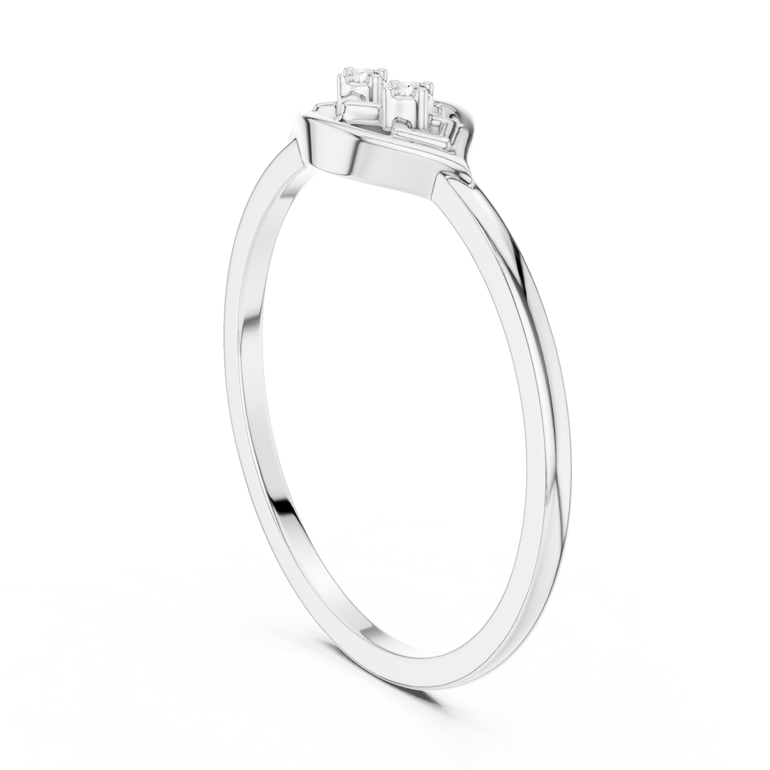 DR-6187 - Fashion Round Ring - White Gold