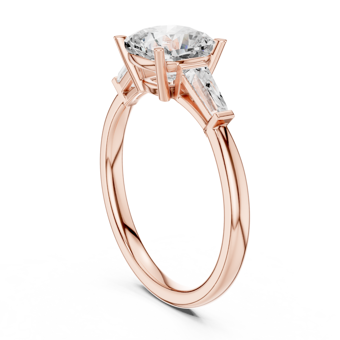 DDLR-1046 - Three Stone Cushion Ring - White Gold