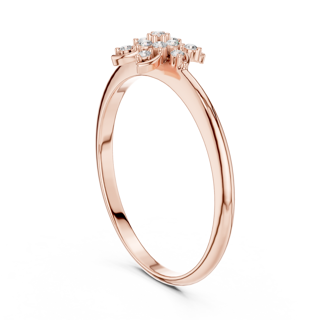 1 (449) - Fashion Round Ring - White Gold