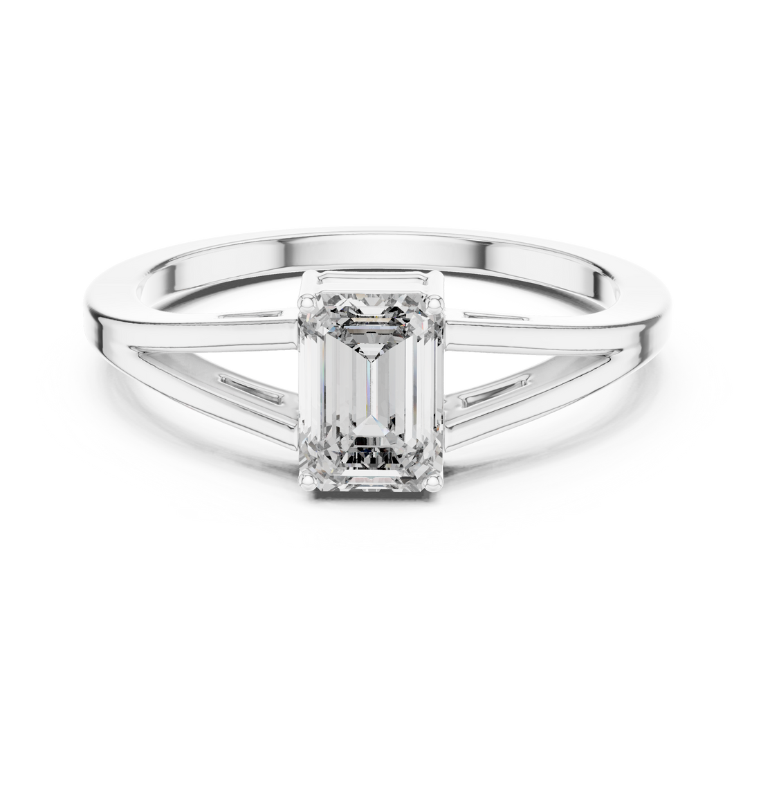Split Shank Ring - Emerald | AVBLR-128 - Rose Gold
