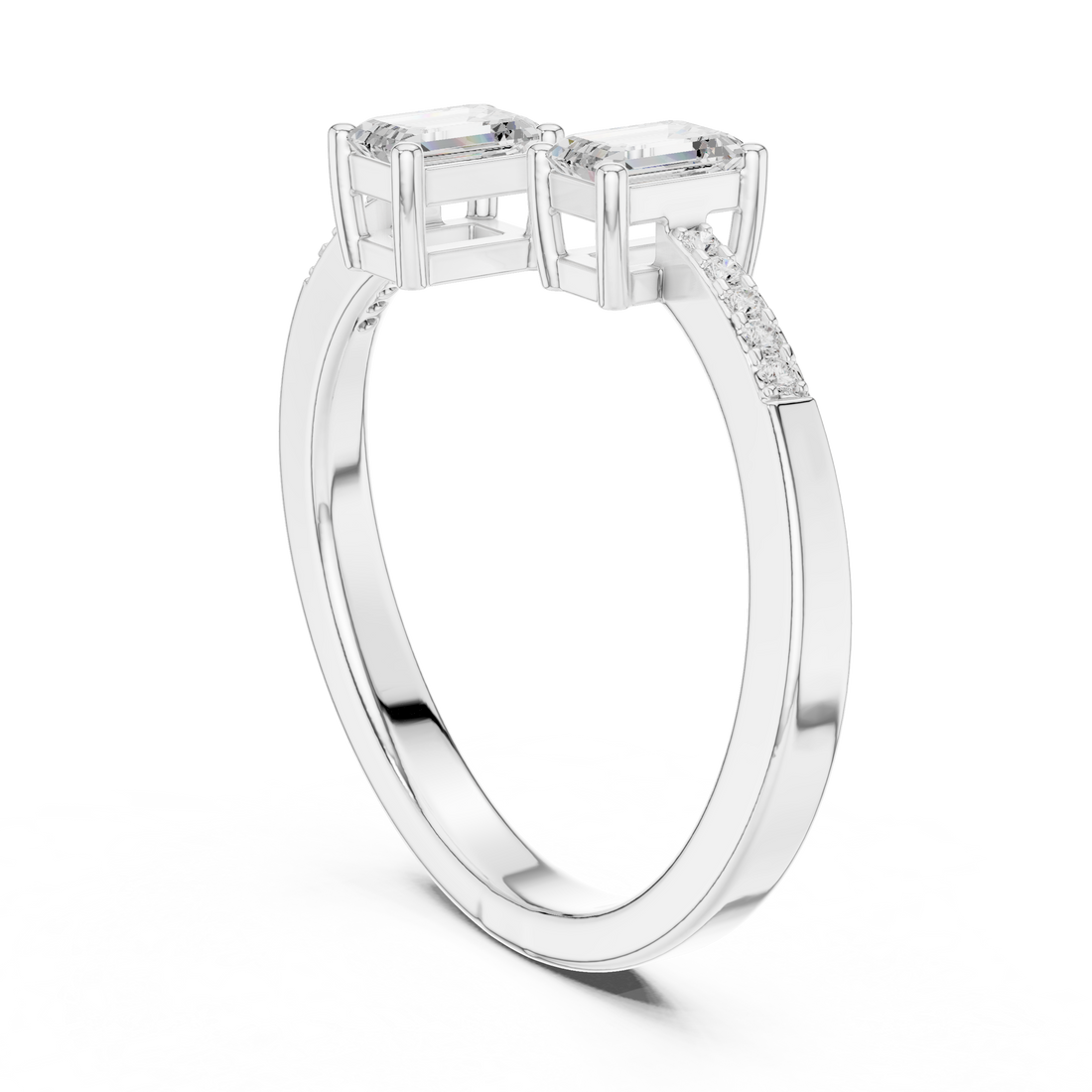 DDLR-481 - Fashion Emerald Ring - White Gold