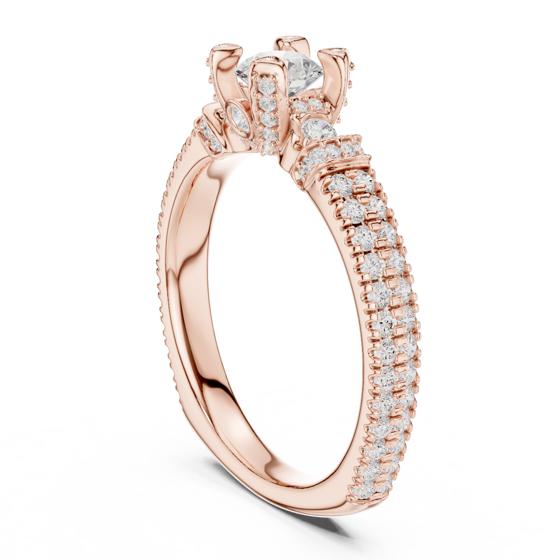 LR-0296 - Solitaire Round Ring - White Gold