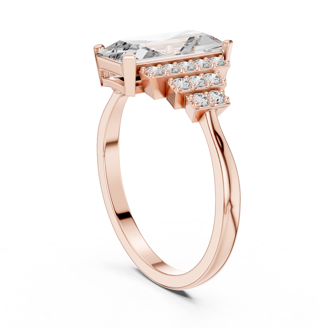 00001L (39) - Fashion Emerald Ring - White Gold