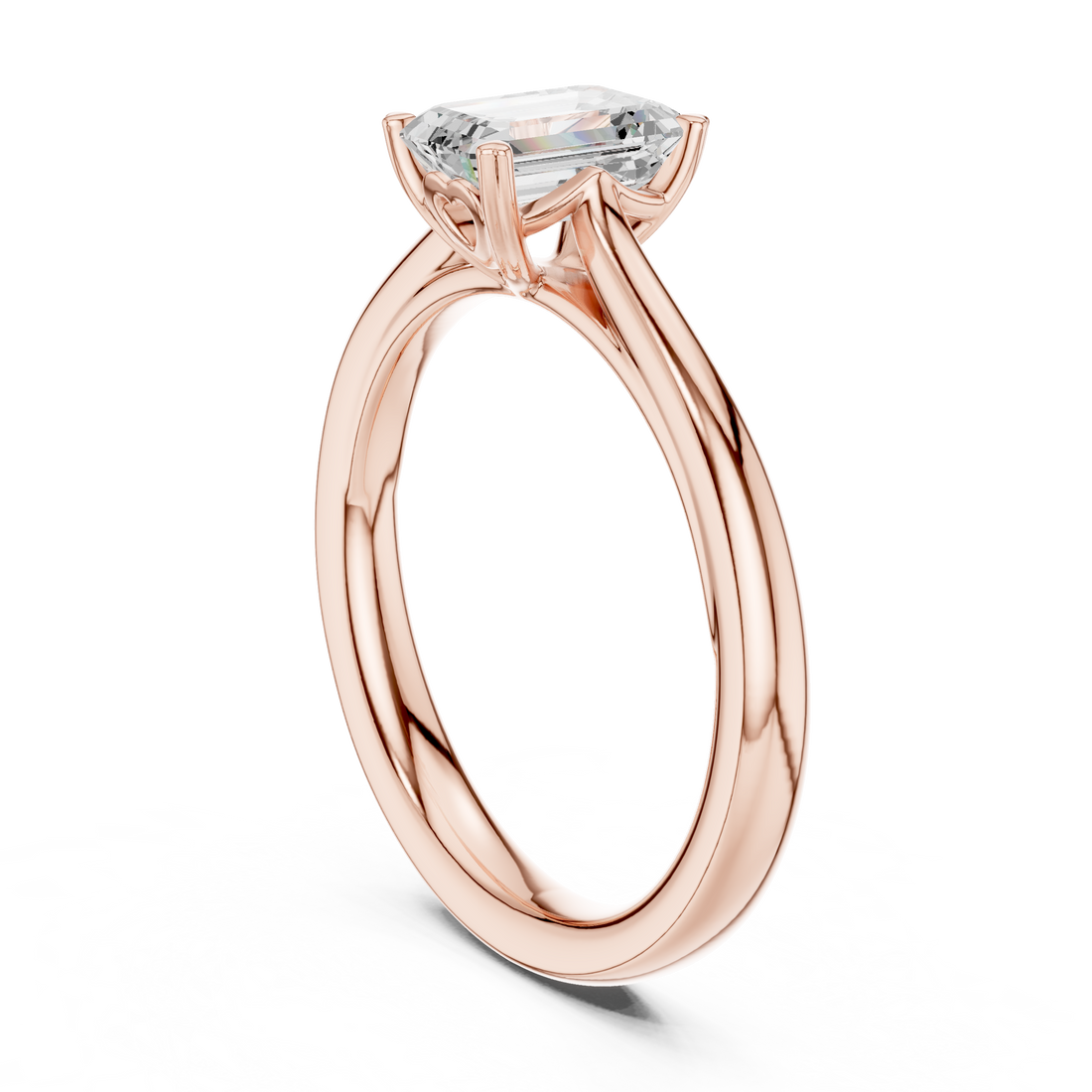 DDLR-539 - Solitaire Emerald Ring - White Gold