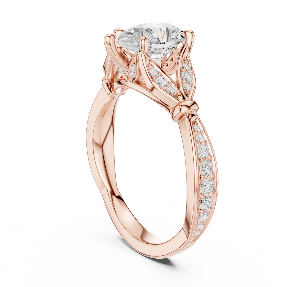 DDLR-257 - PE - Vintage Pear Ring - White Gold