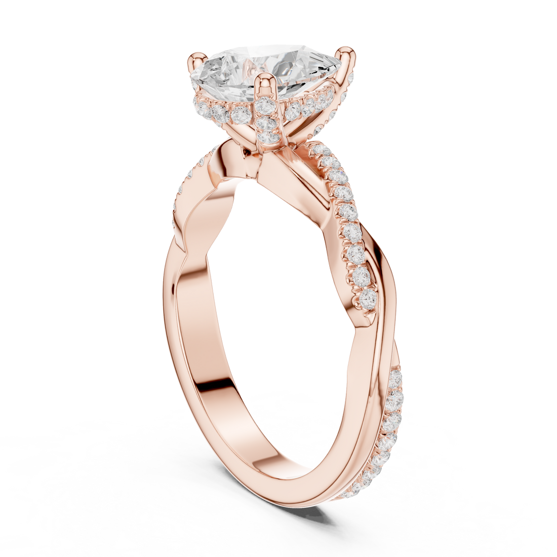 DDLR-160-PE - Solitaire Pear Ring - White Gold