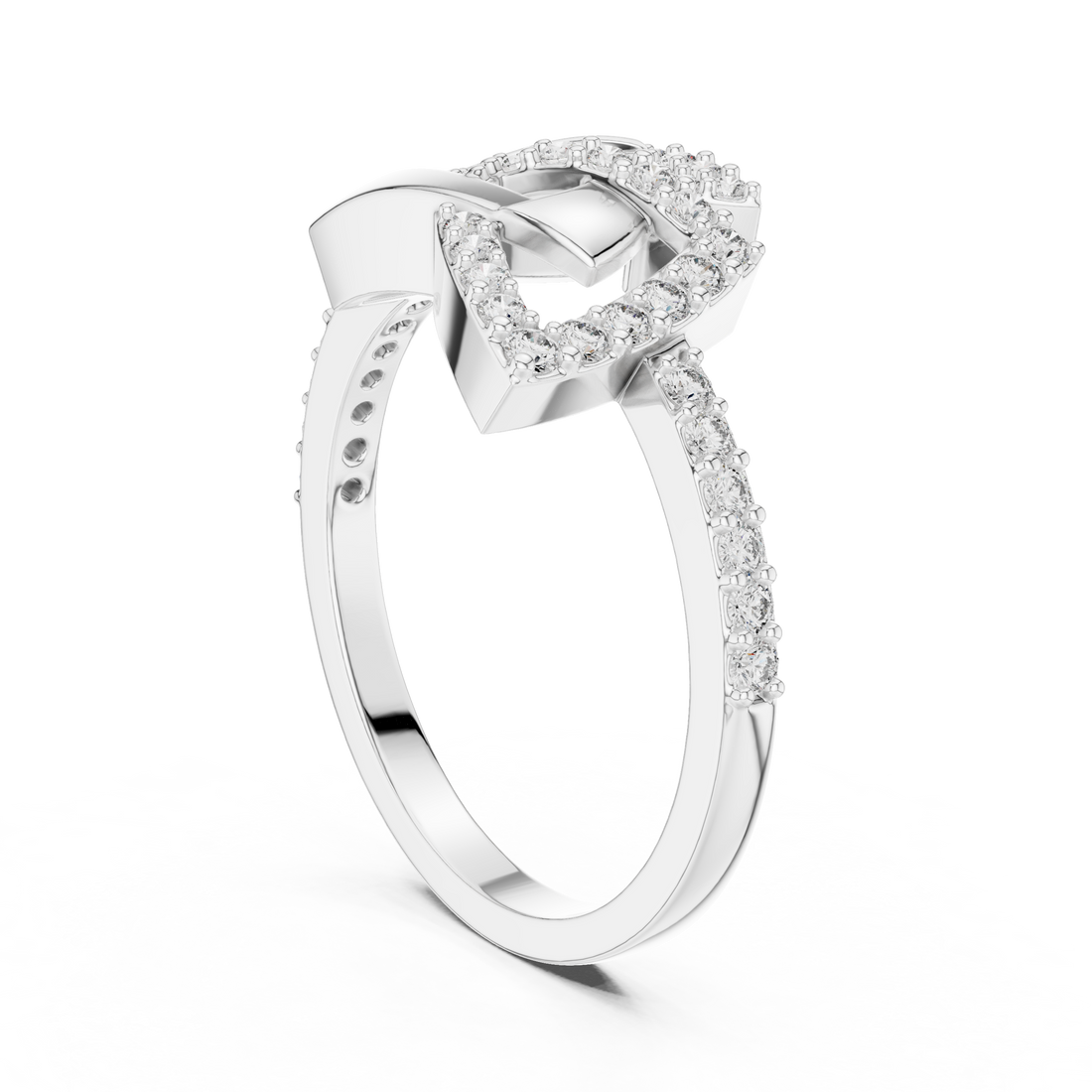 LR-01 (83) - Fashion None Ring - White Gold