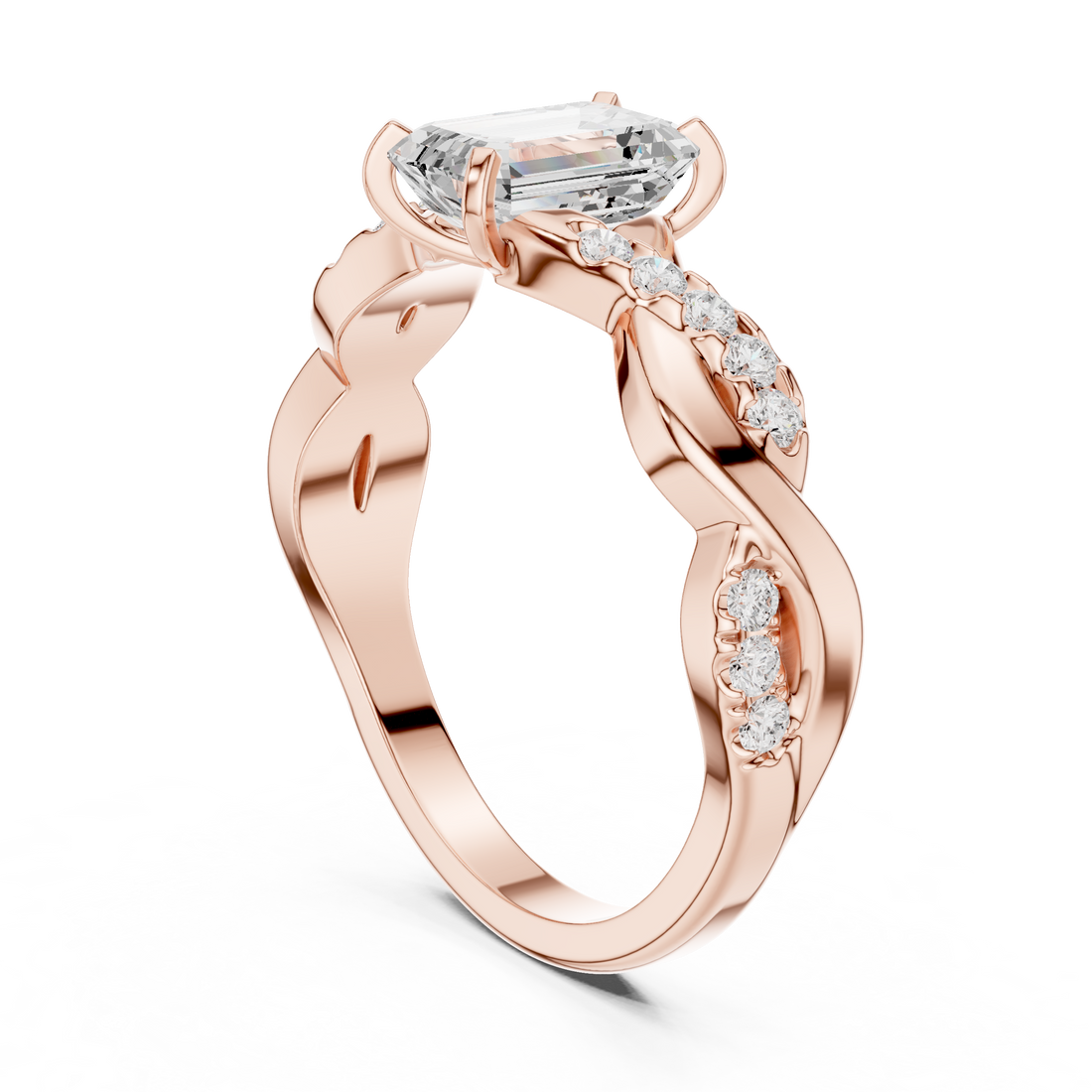 DDLR-1071 - Solitaire Emerald Ring - White Gold