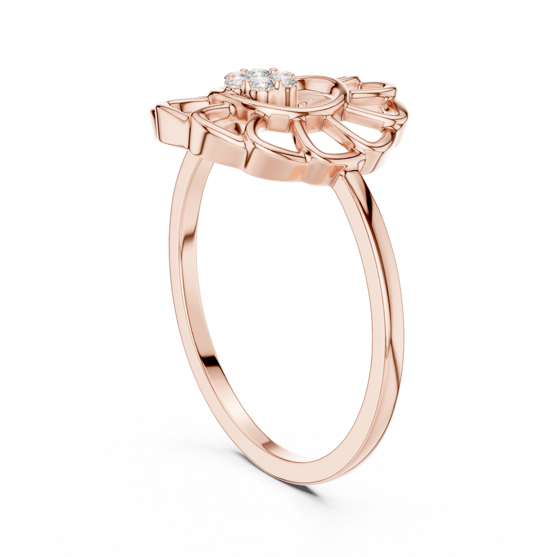 DR-6203 - Fashion Round Ring - White Gold