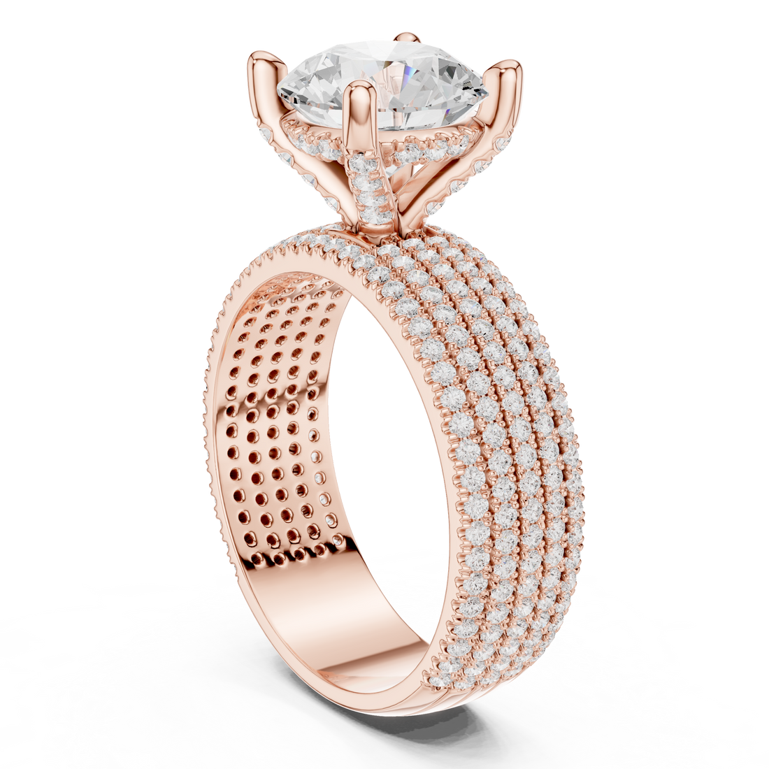 DDLR-261-RD - Solitaire Round Ring - White Gold