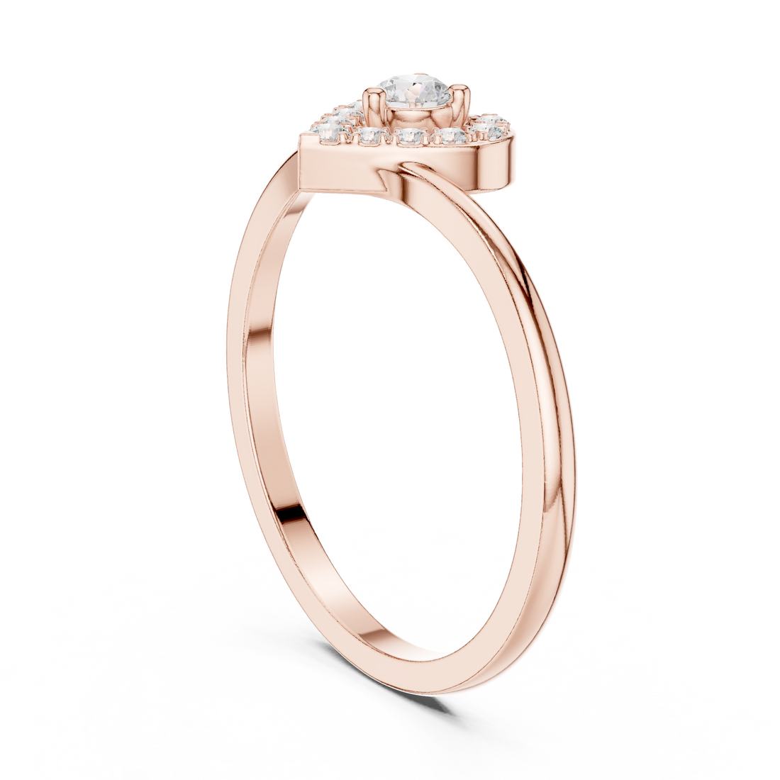HLR-237 - Fashion Round Ring - Rose Gold