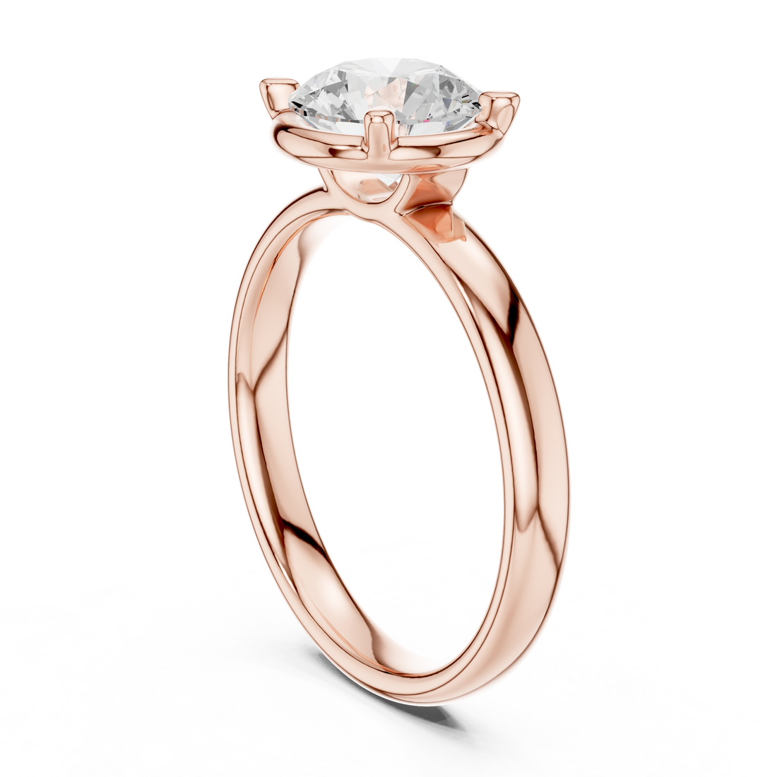 10 RD - Solitaire Round Ring - White Gold