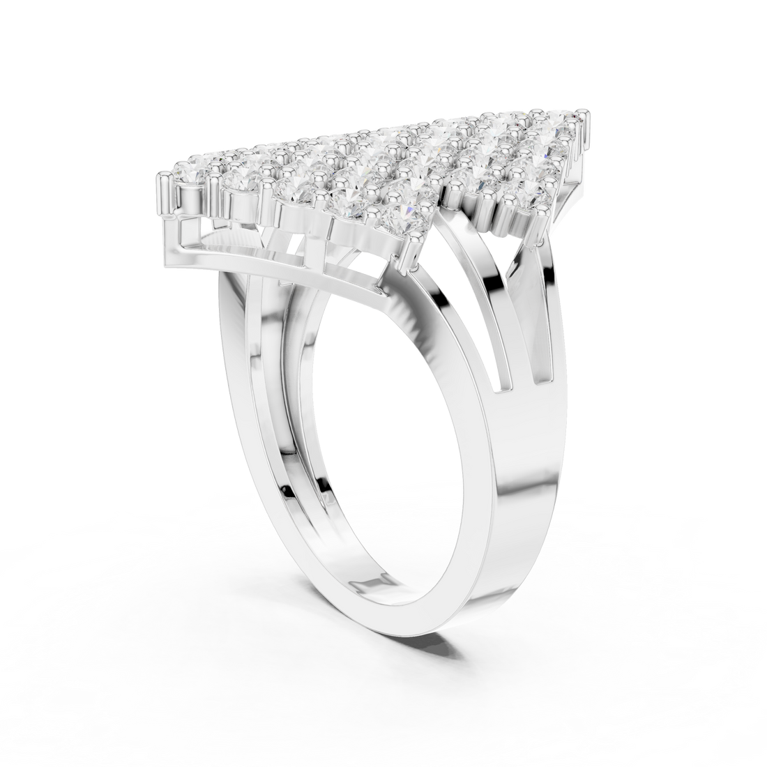 DDLR-463 - Fashion Round Ring - White Gold