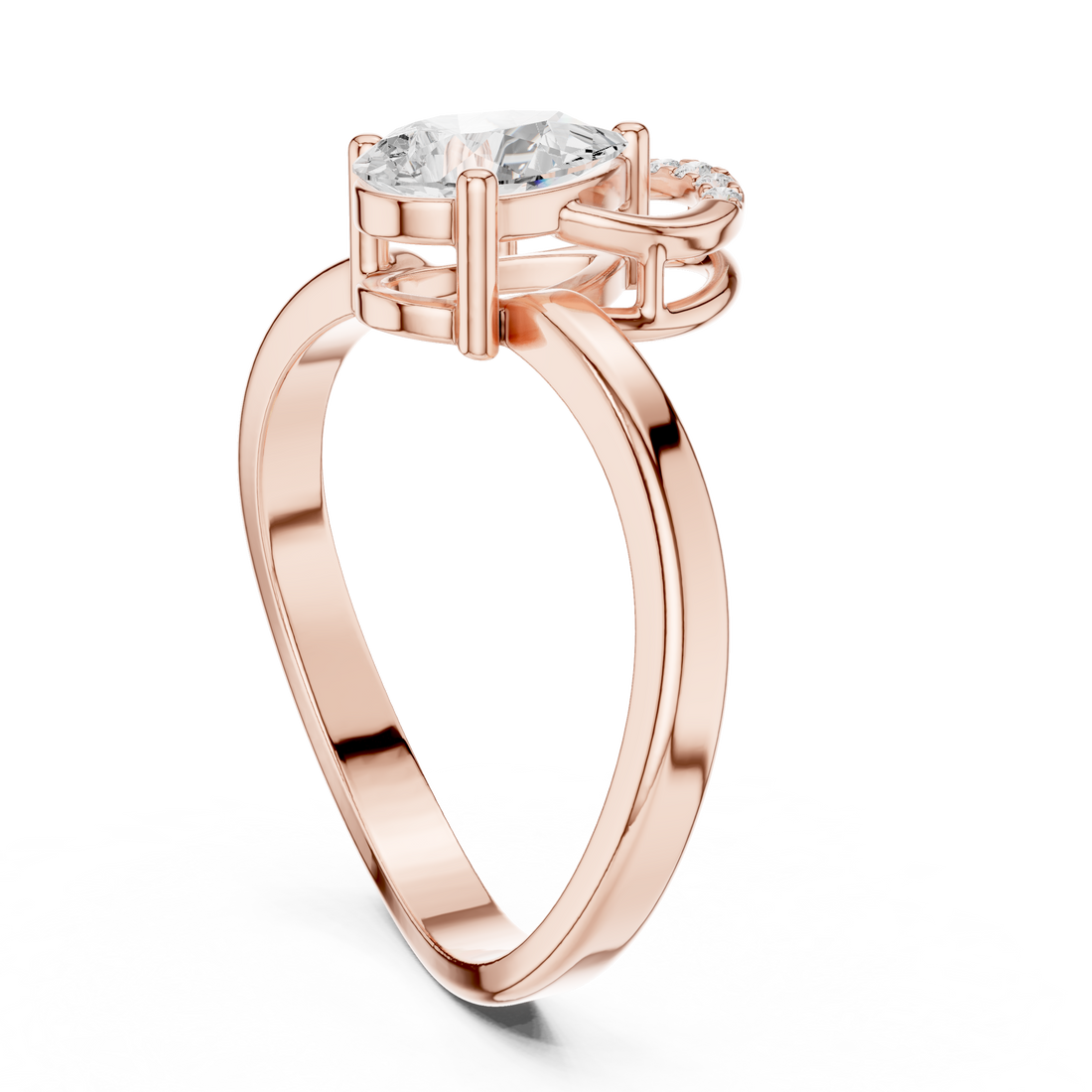 DDLR-506 - Fashion Pear Ring - White Gold
