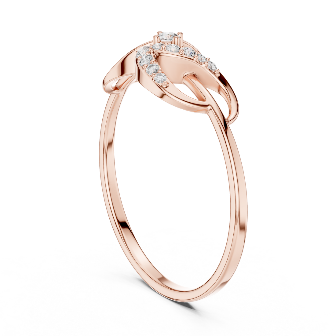 1 (144) - Fashion Round Ring - White Gold
