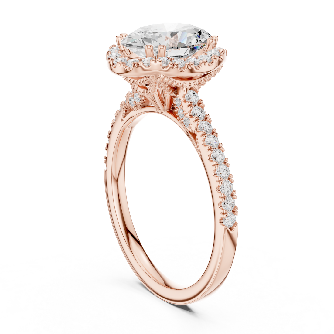 DDLR-255 - R00846-OV(001) - Halo Oval Ring - White Gold
