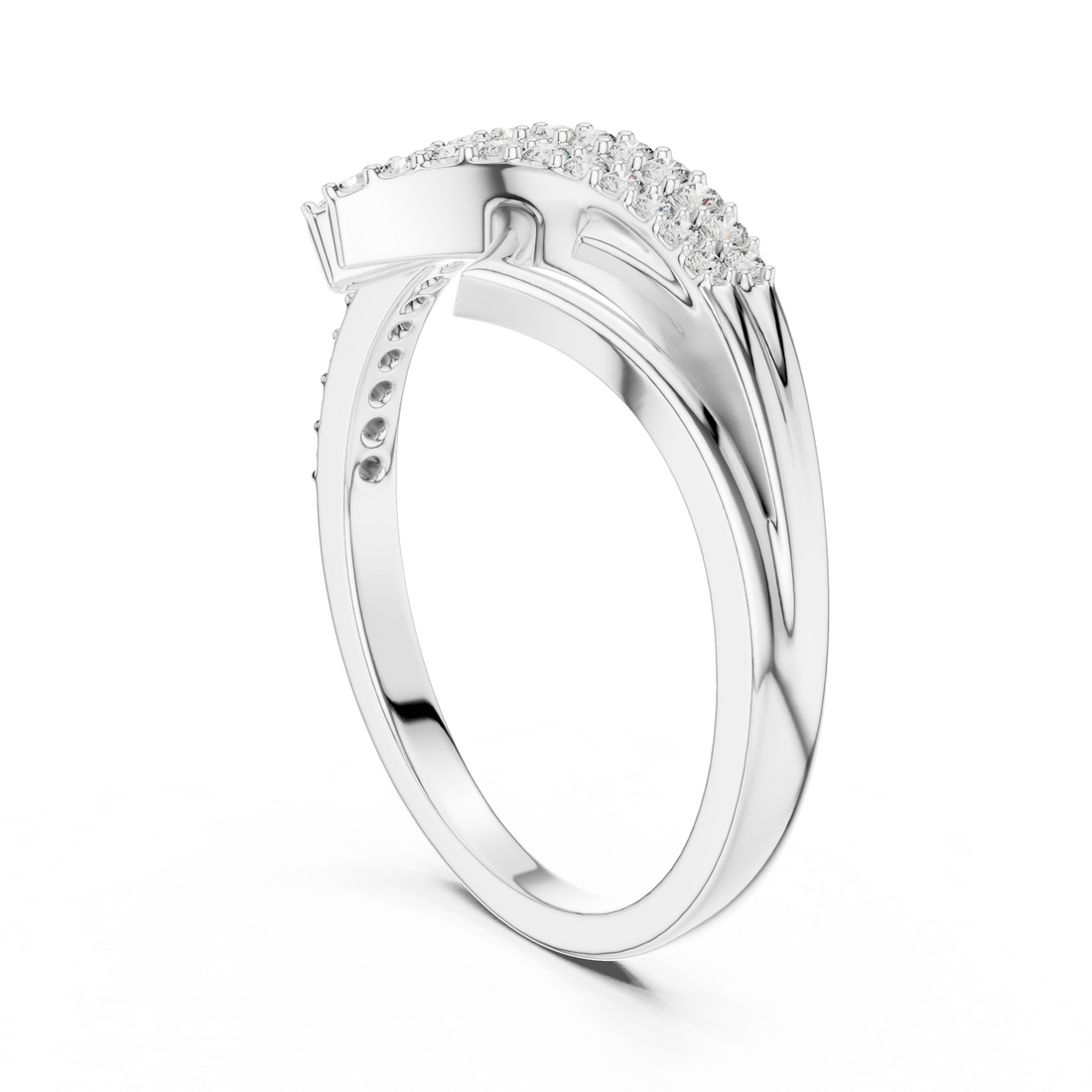 LR-01 (77) - Bypass None Ring - White Gold