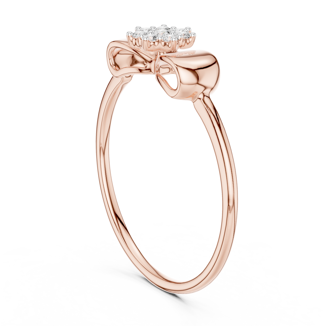 12#10036@L - Fashion Round Ring - White Gold