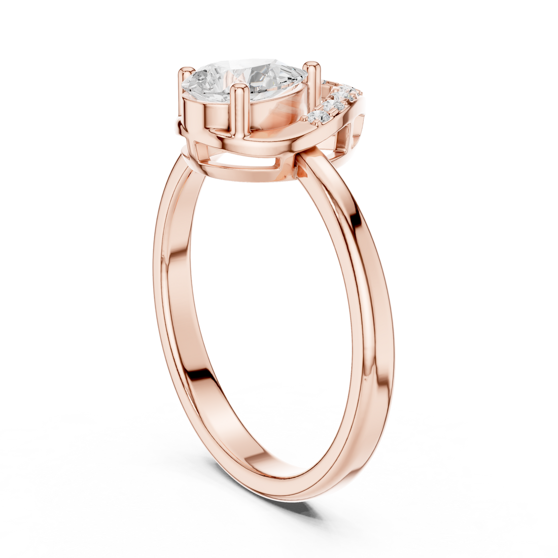 DDLR-511 - Fashion Pear Ring - White Gold