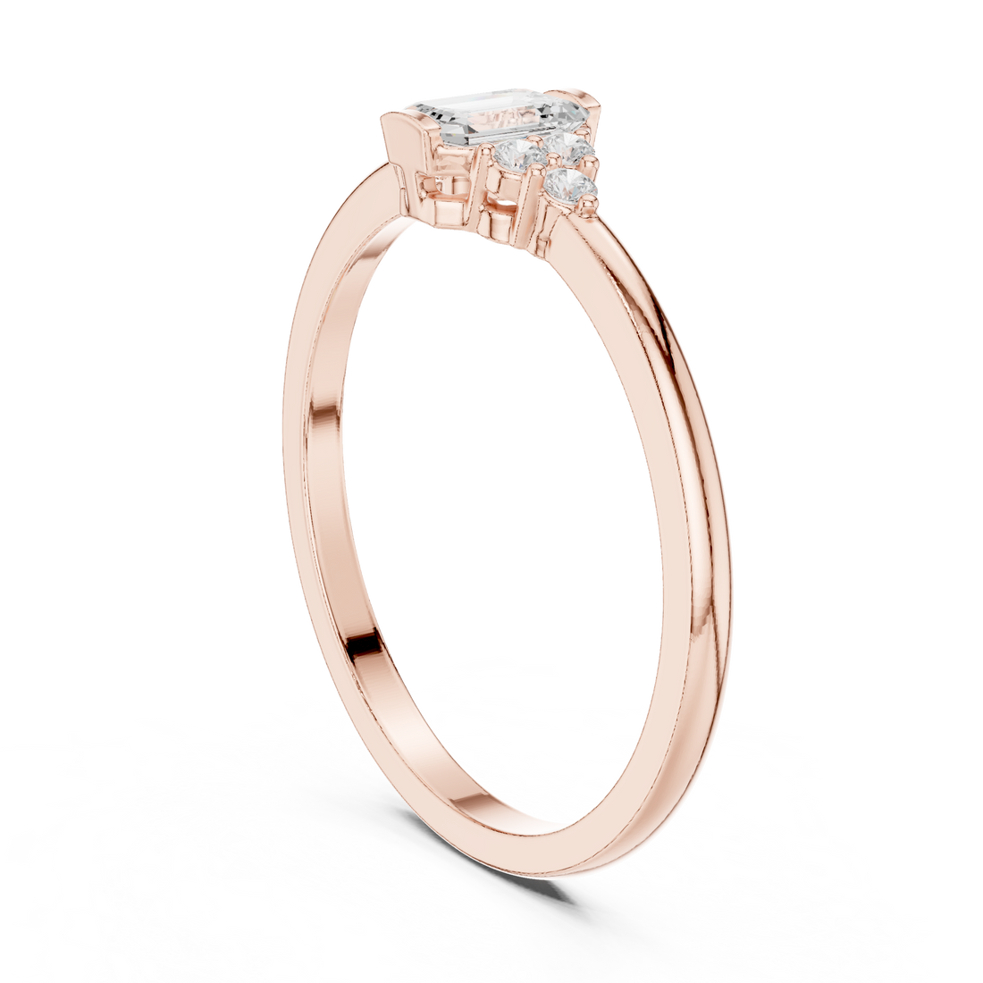 HLR-232 - Fashion Emerald Ring - White Gold