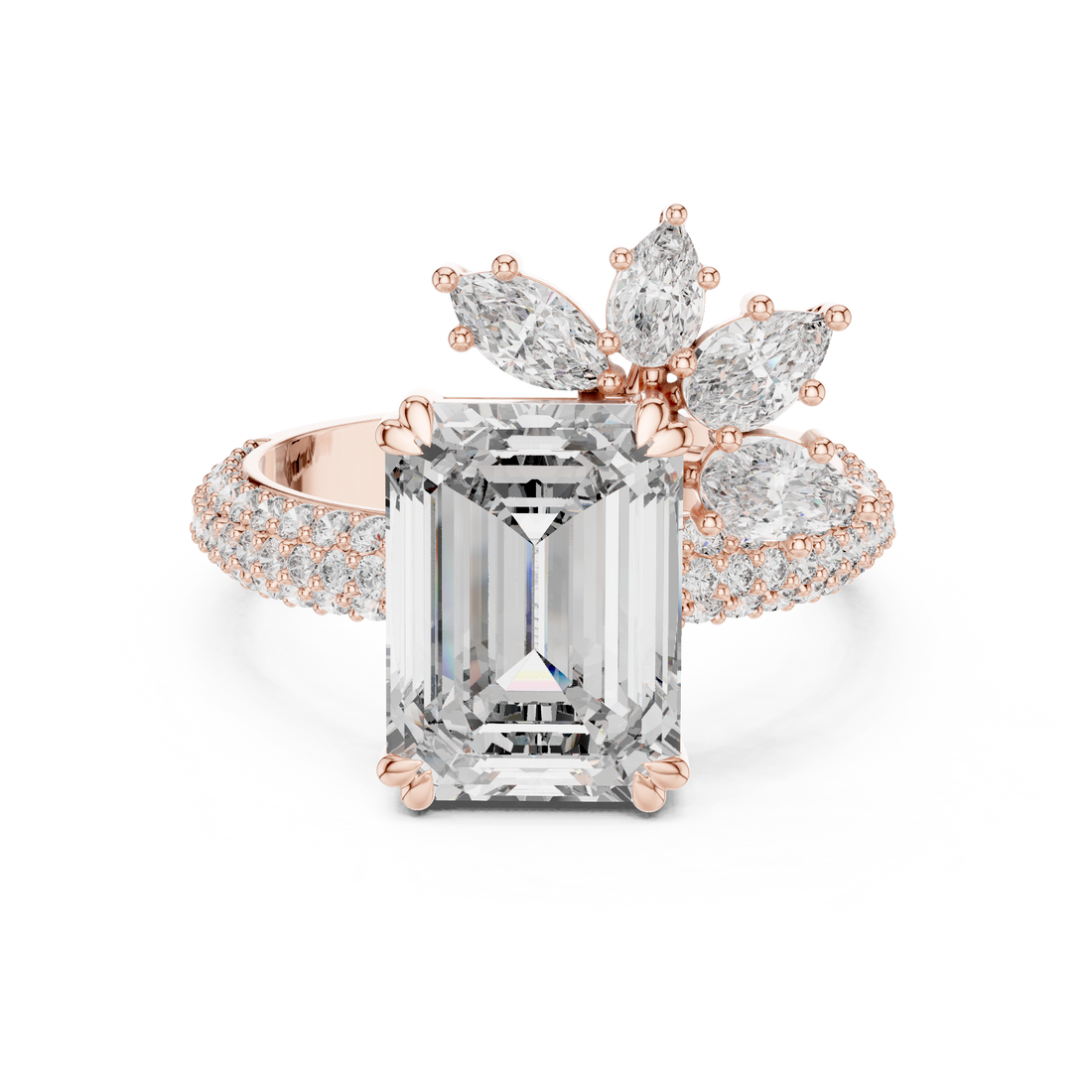 Fashion Ring - Emerald | 9#10029L_25 - Rose Gold