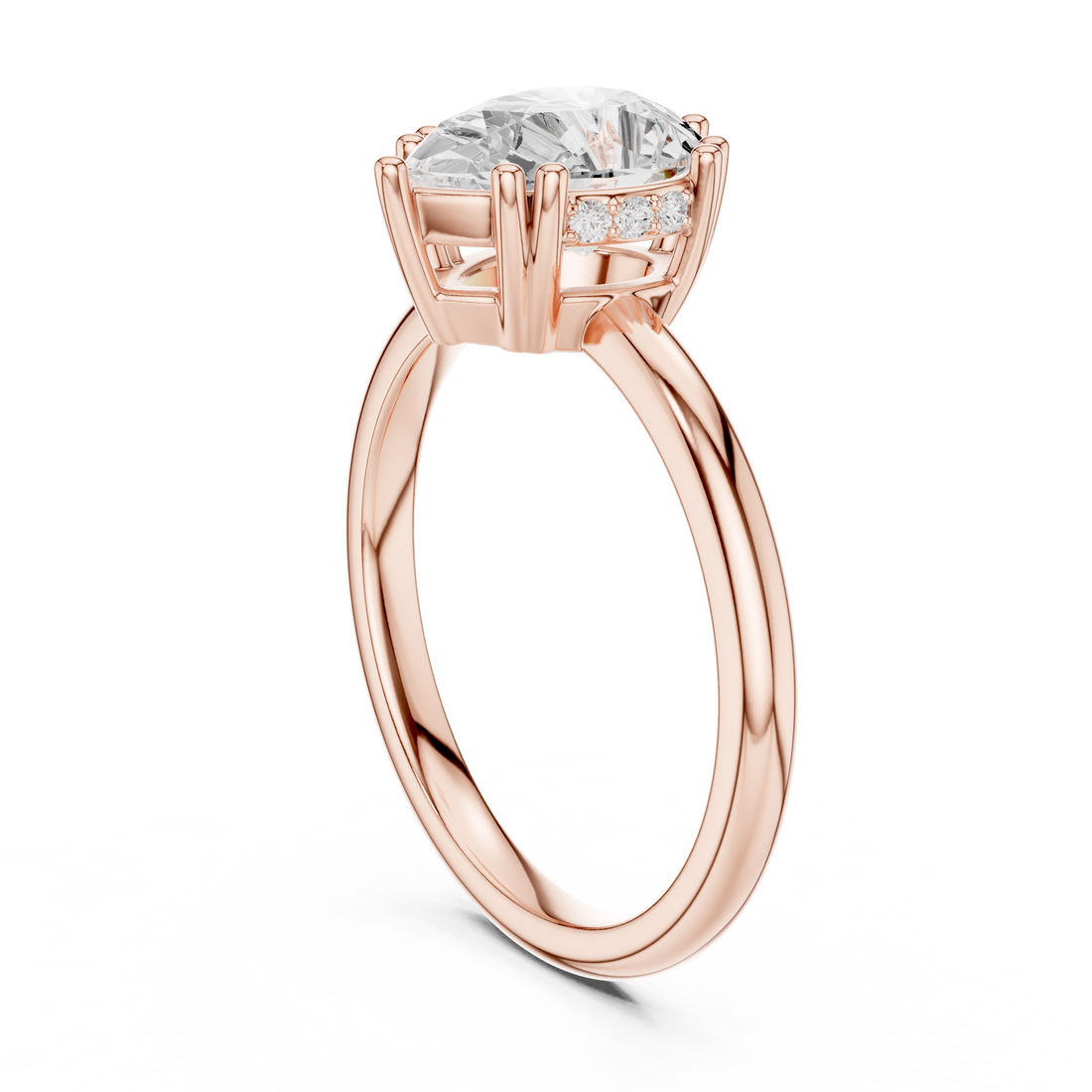 DDLR-254 - R00847-PE - Solitaire Pear Ring - White Gold