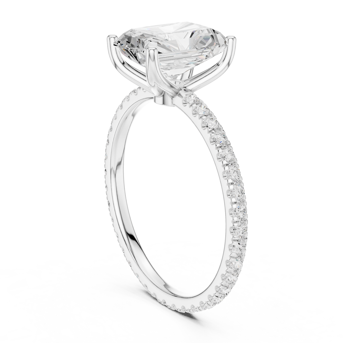 16 RA - Solitaire Radiant Ring - White Gold