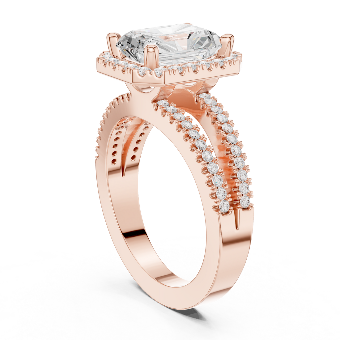 DDLR-350 RA - Halo Radiant Ring - White Gold