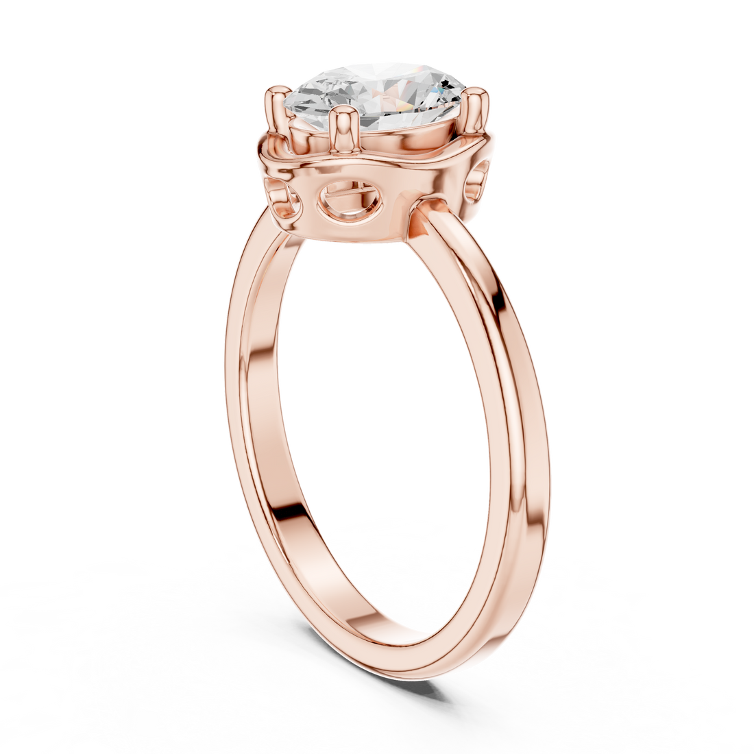 DDLR-504 - Solitaire Oval Ring - White Gold
