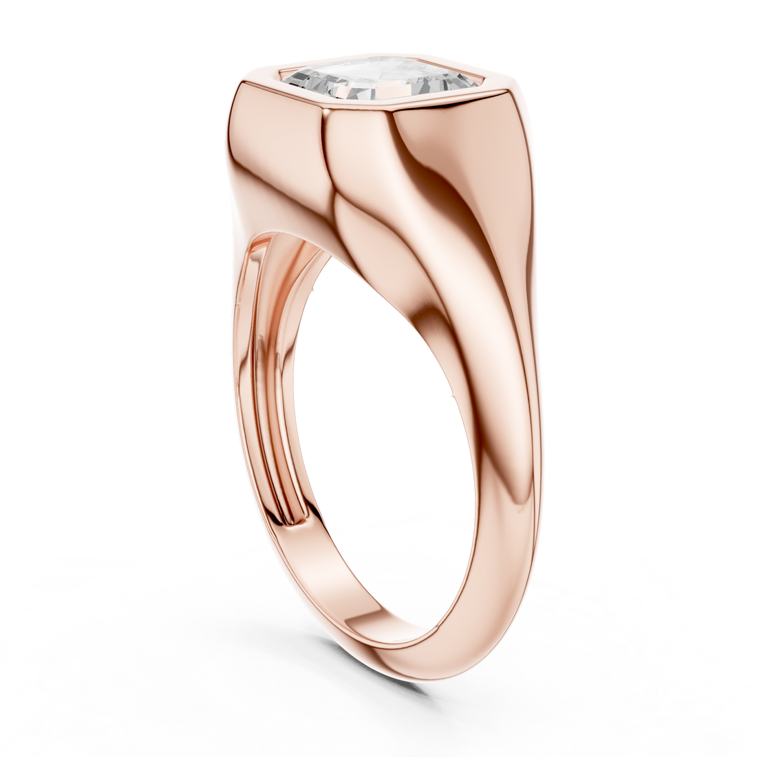 DDLR-093-AC - Solitaire Asscher Ring - White Gold