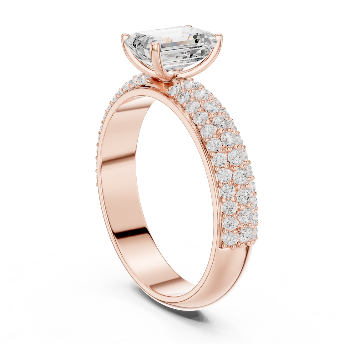 DDLR-1066 - Solitaire Emerald Ring - White Gold