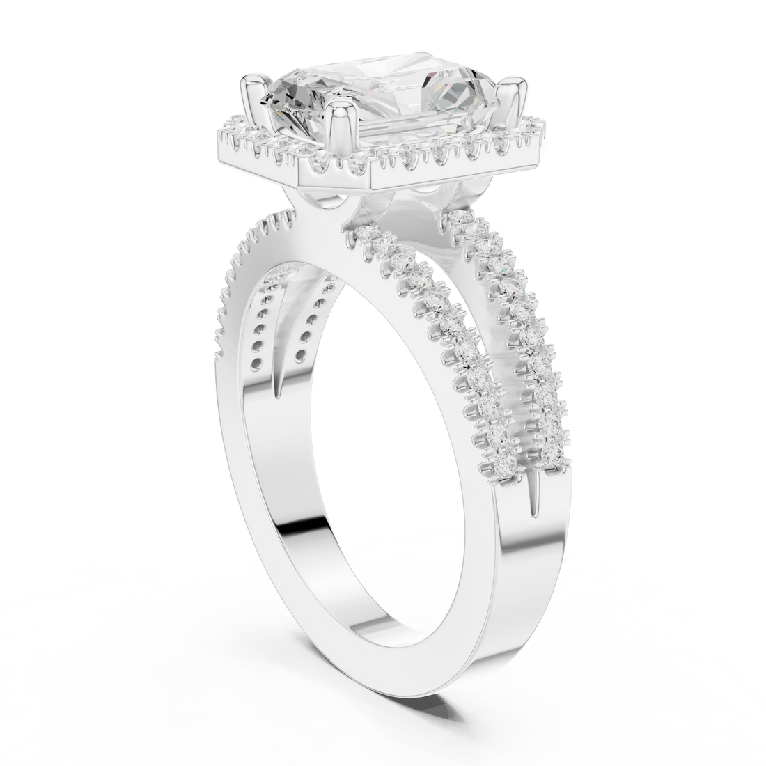 DDLR-350 RA - Halo Radiant Ring - White Gold